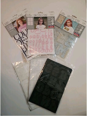 Set Of Various Colored Iron On Letters, 1.5-3in, 7 Packs Total